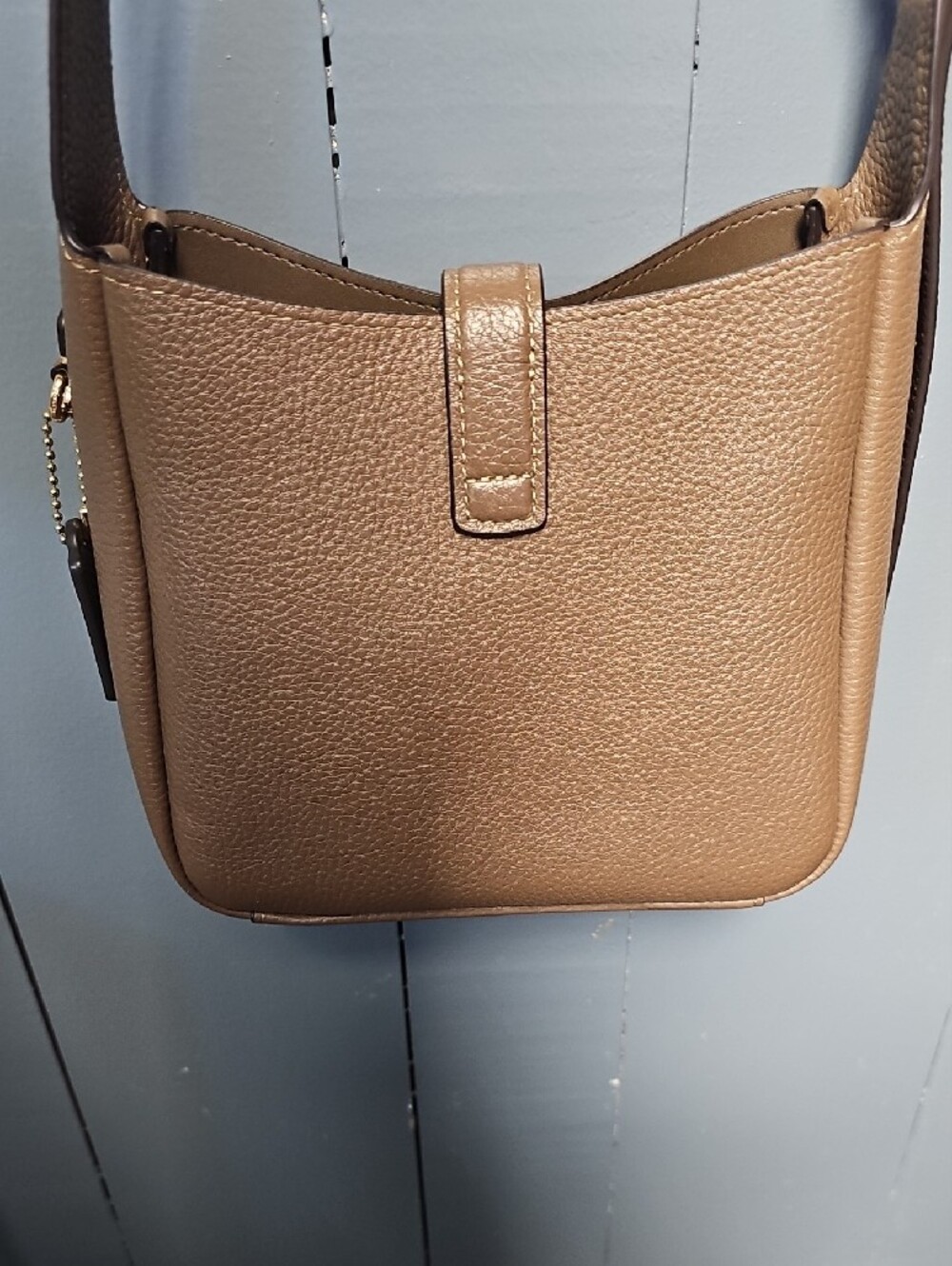 Coach Pebbled Leather Crossbody Bag in Tan - Picture 3 of 5